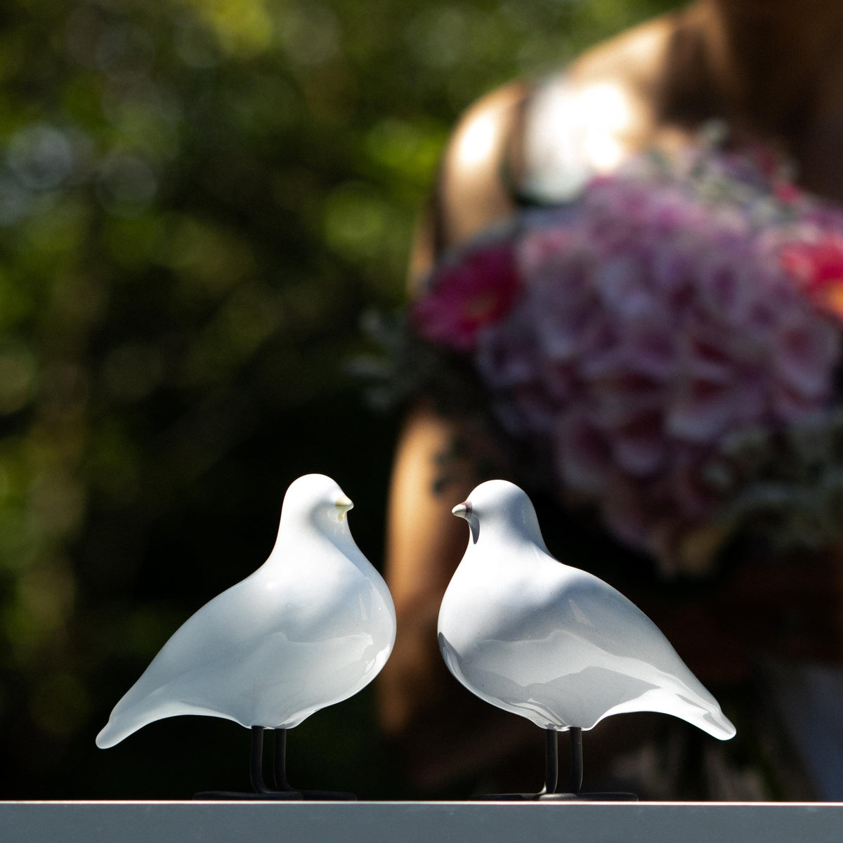 Companion Birds – White and Grey Pair - Lunora