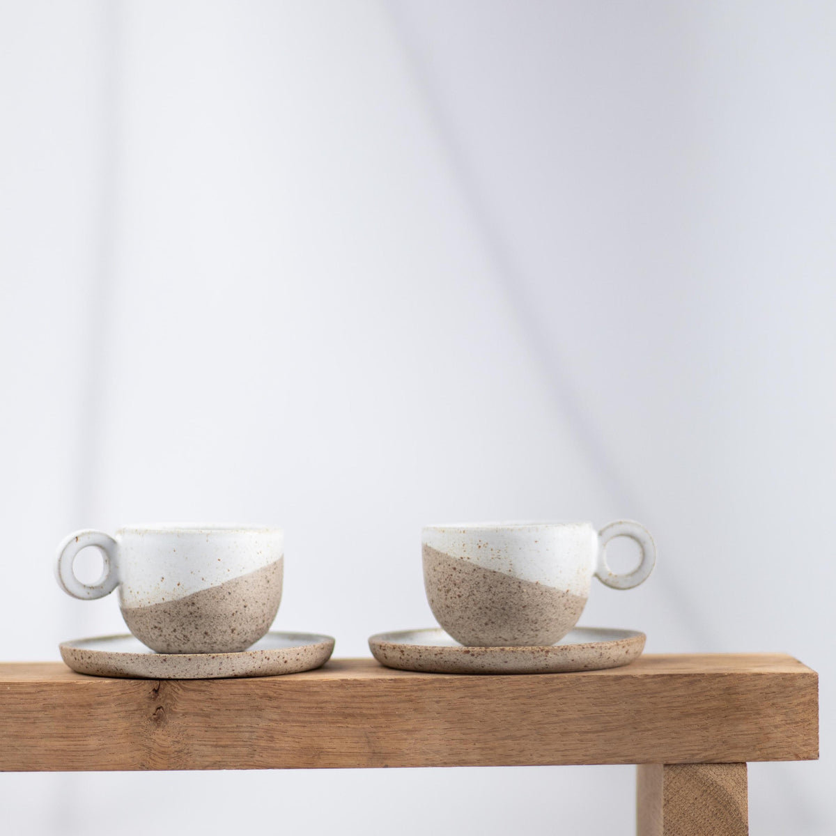Loop Espresso Cups and Saucers – Set of Two - Lunora