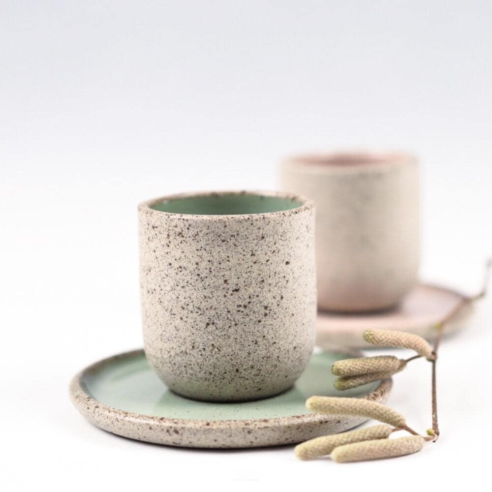 Soft Tone Espresso Cups and Saucers – Set of Two - Lunora