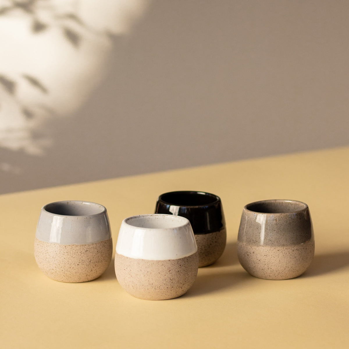 Monochrome Espresso Cups – Set of Four - Lunora